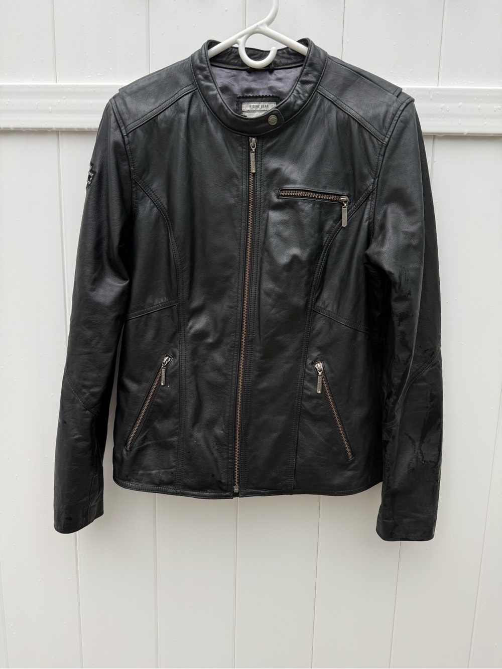 Harley-Davidson Black Leather Jacket with Rhinestone Script - Picture 3 of 7